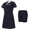 FILA Tennis Moisture-Wicking Simple Color-Block Slim Fit Short Sleeve Dress Women dresses A11W623341F-NV