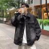 Mens Vintage Distressed Denim Jacket Loose Fit Fall Casual Outerwear