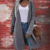 Cross2026 Autumn Winter Plus Size Solid Color Knit Cardigan for Women - European American Fashion Sweater Coat