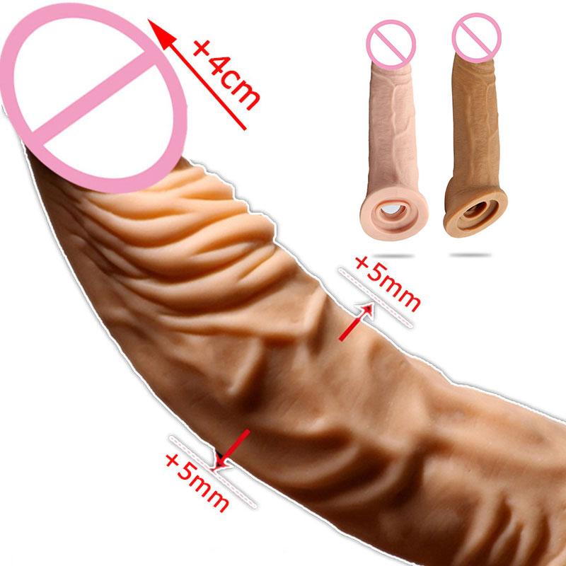 21CM Riesige Penishülle Wiederverwendbares Kondom Männlicher verzögerter Samenerguss Dildo Sexspielzeug für den Mann Realistischer Penis Penisring Erotik Sexshop