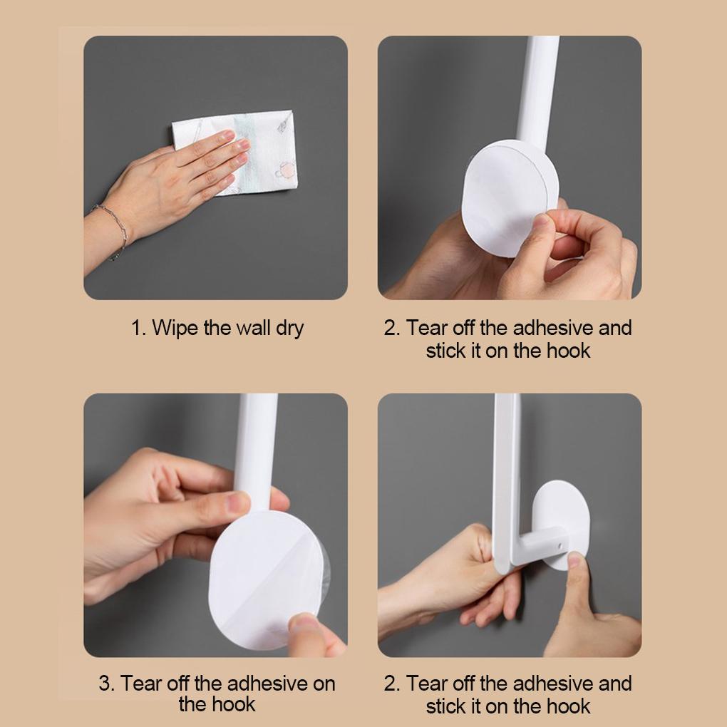 Storage Hanger L Shape Plastic Wall Mounted Towel Hanger L Holder Self-adhesive Waterproof Paper Roll Organizer