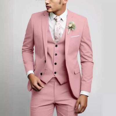 2026 Men's Slim-fit Two-button Business Suit Set - Three-piece Fashion Ensemble
