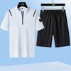 Summer Fashion Trend Short-Sleeved T-shirt Sports Suit Men's Casual Breathable Plus Size Two-Piece Set
