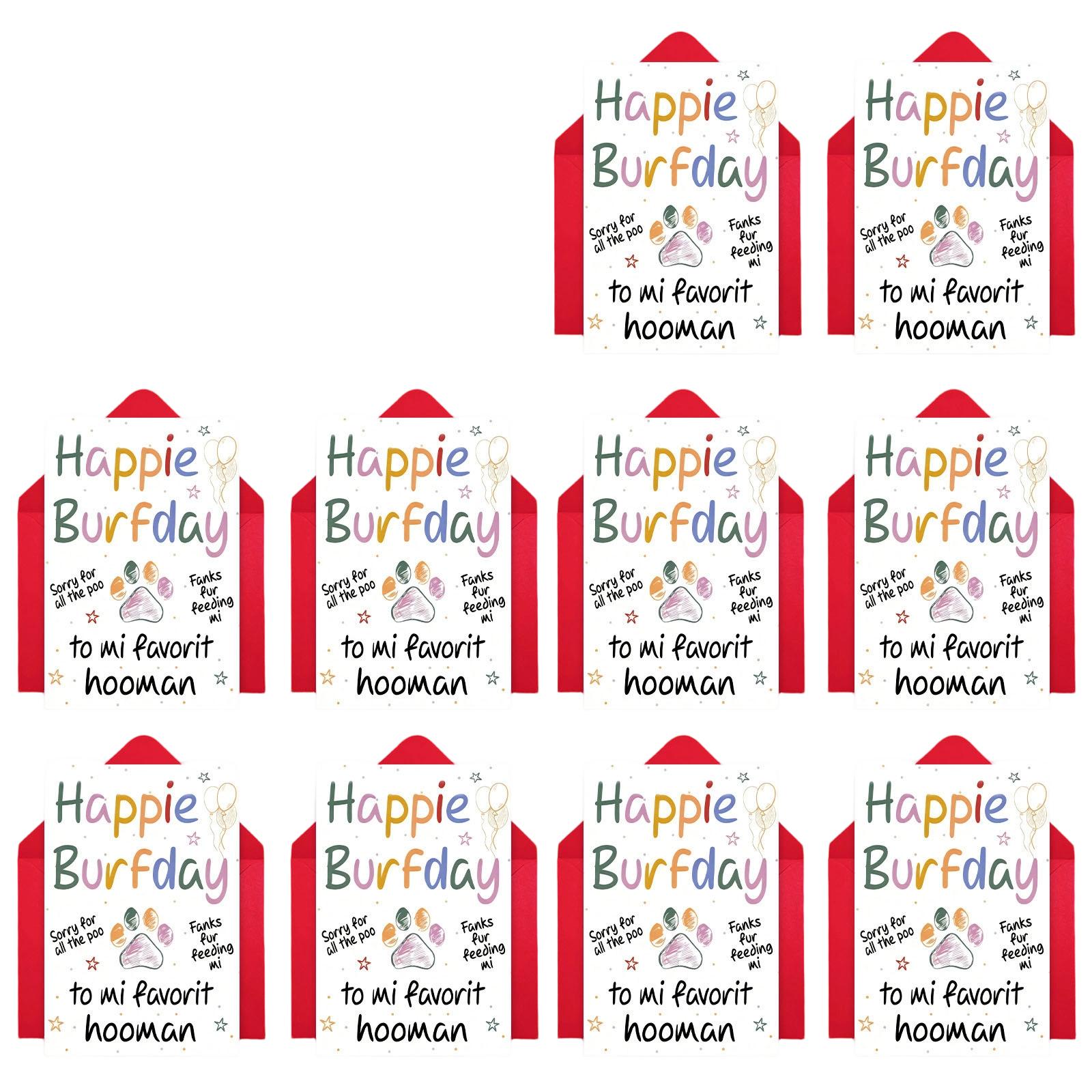 

10 Cartoon Birthday Card Envelopes Set With A Variety Of Creative Birthday Greeting Cards One Size