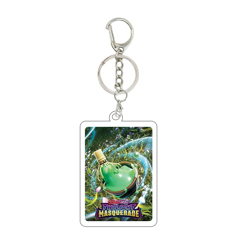 Anime Cartoon Gengar Psyduck Mew Bulbasaur Anime Game Characters Acrylic Pendant PKM Ptcg Decor Key Chain Ring for Fans Gifts