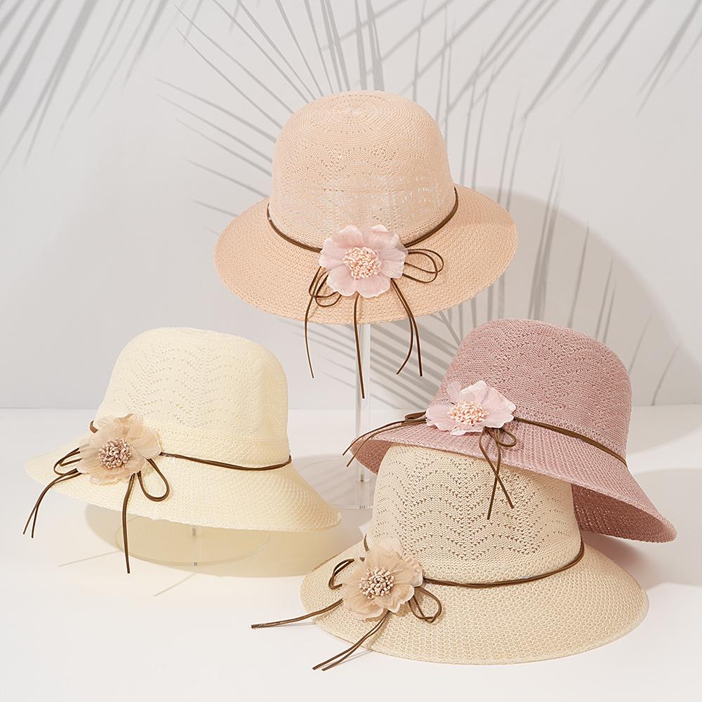 Ladies Straw Hat Summer Sunscreen Hat Sun Hat Holiday Gift Mom Hat Spot Straight Hair Sun Hat Women
