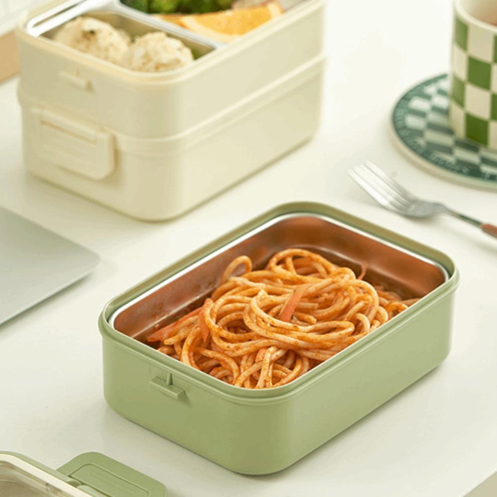 2 Layer Lunch Storage Container Stainless Steel Food Container Compartment Lunch Box  For Picnics
