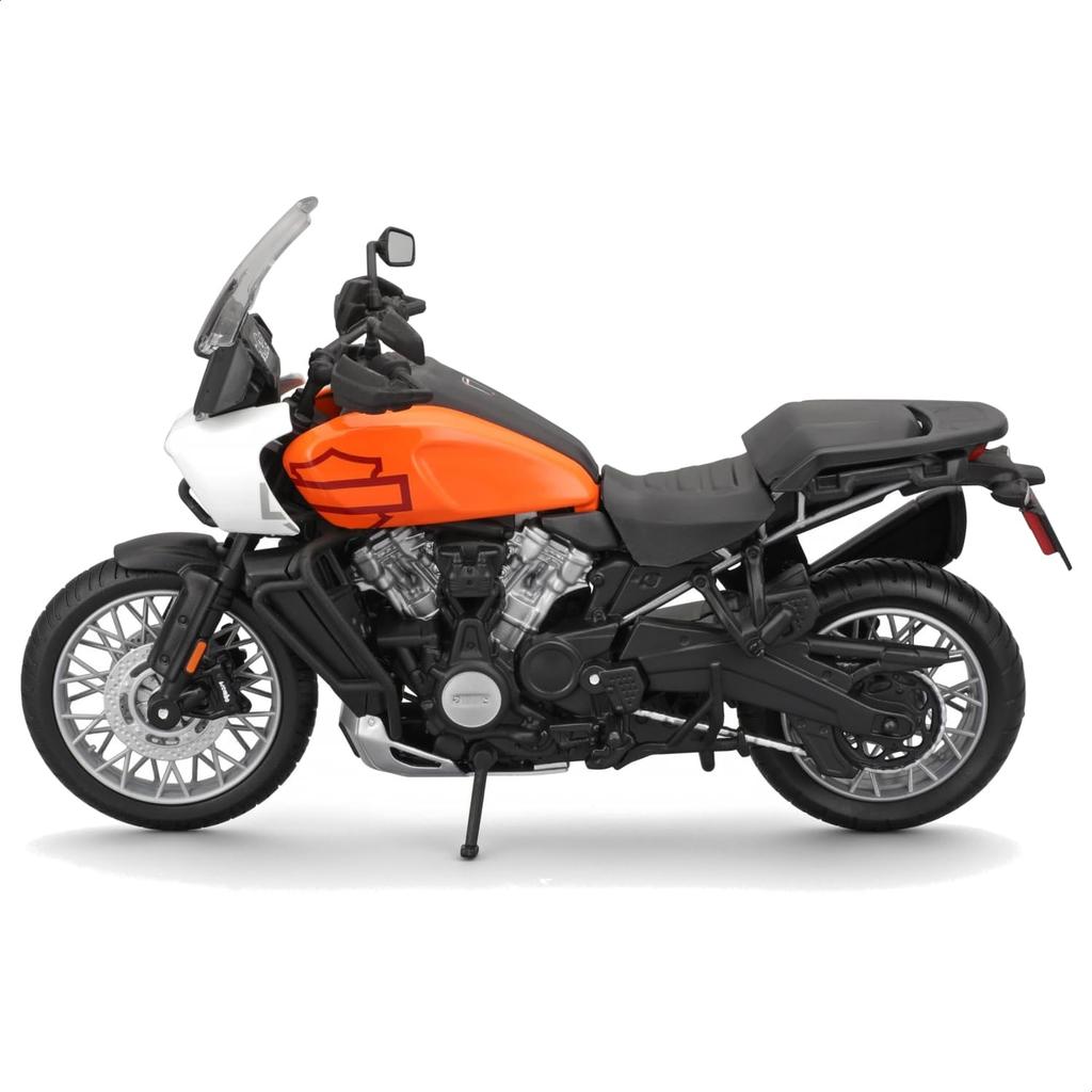 Maisto 1/12 Scale Harley-Davidson 2021 Pan America 1250 Orange/White / Diecast Model Car, Motorcycle, Fully Assembled, 32338