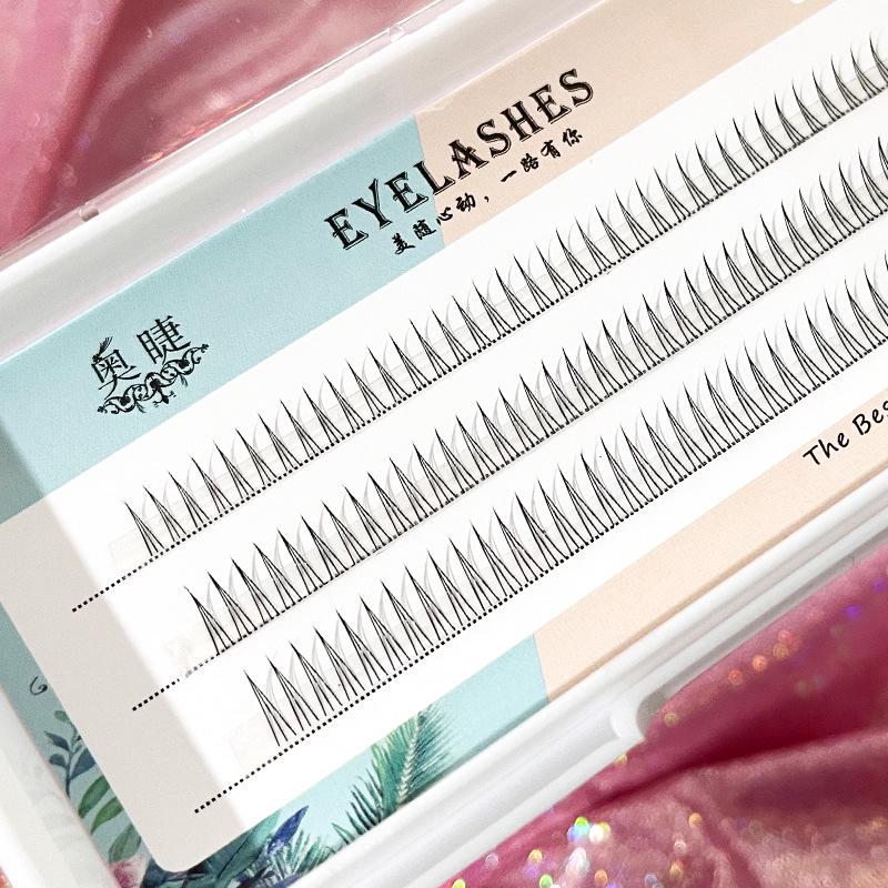 

Естественно выглядящие нижние ресницы с А-образным дизайном и V-образными сегментированными корнями