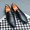Koreansk version av enkla business loafers för män, utrikeshandel, stor storlek, svarta fotläderskor, körskor Skor