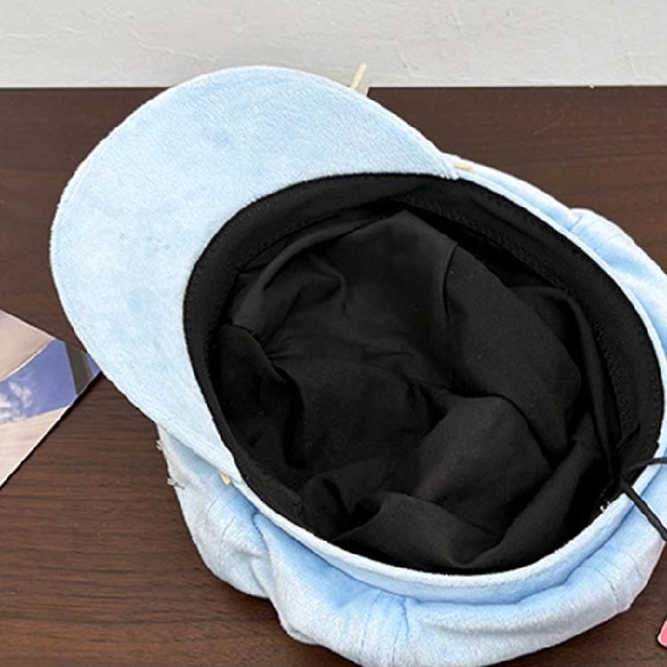 Fashion 2000s Cats Ear Beret Hat Soft Cotton Octagonal Hat for Women Girl Daily Outfit Anime Theme Headwear for Winter Wear