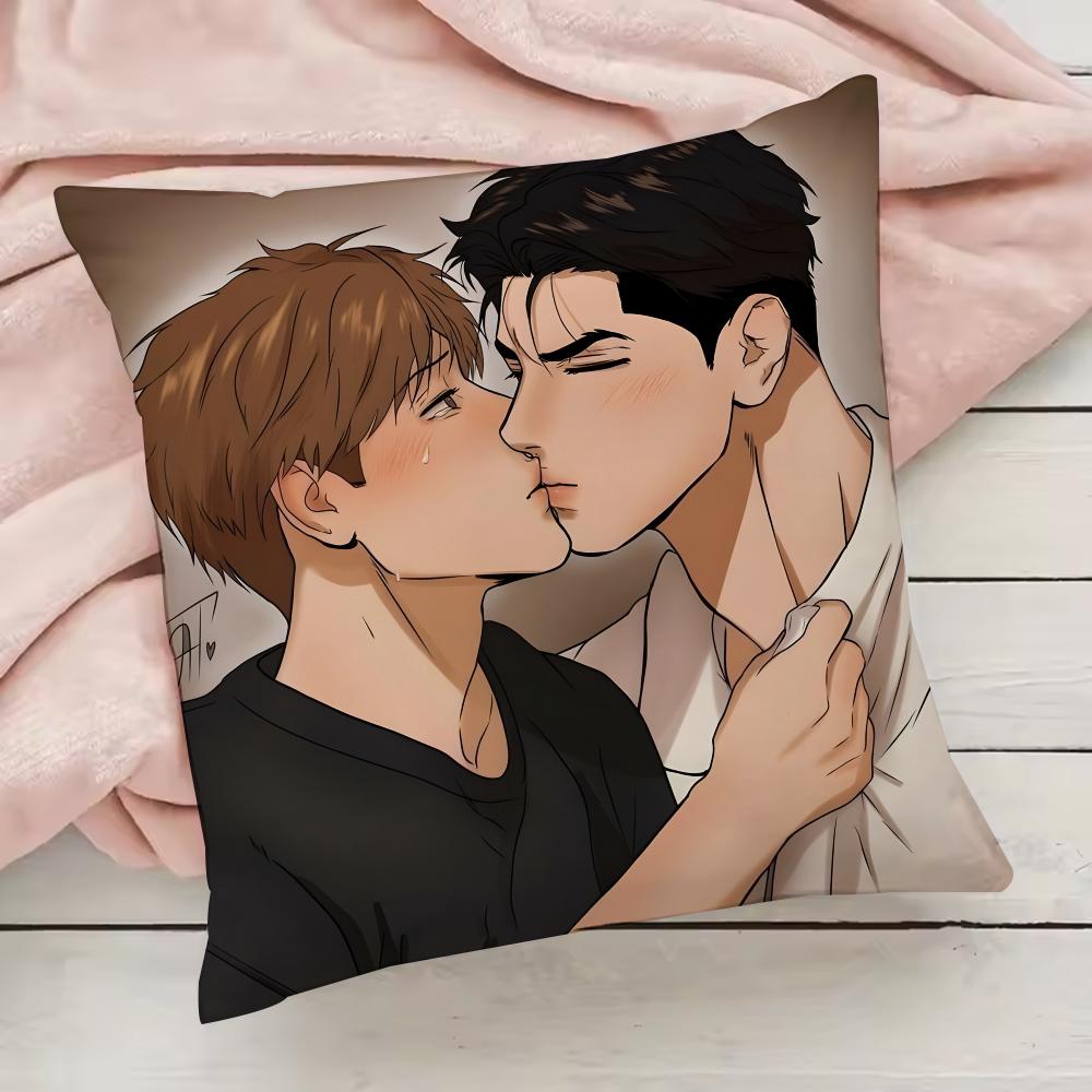 Jinx BL Comics Pillow Case Pillowcase Anti-dustmite Pillow Invisible Zipper Silky Short Plush Sofa Cushion Cover