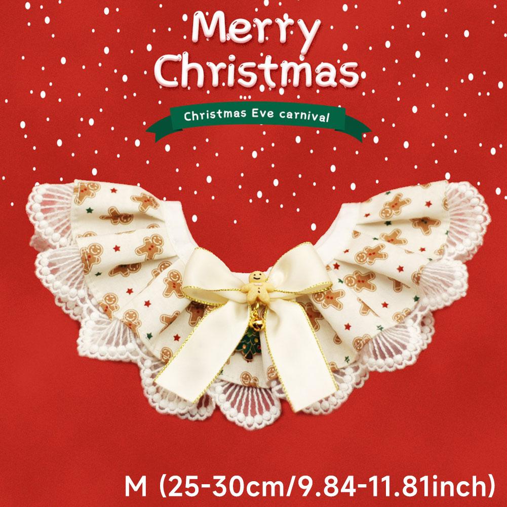 Weihnachten Katze Hund Sabberlätzchen Spitze Speicheltuch Verstellbares Haustierkostüm Zubehör