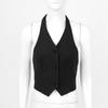 Women's Classic Halter Suit Vest Button Down Adjustable Back Strap Tuxedo Waistcoat Party Prom Clothing