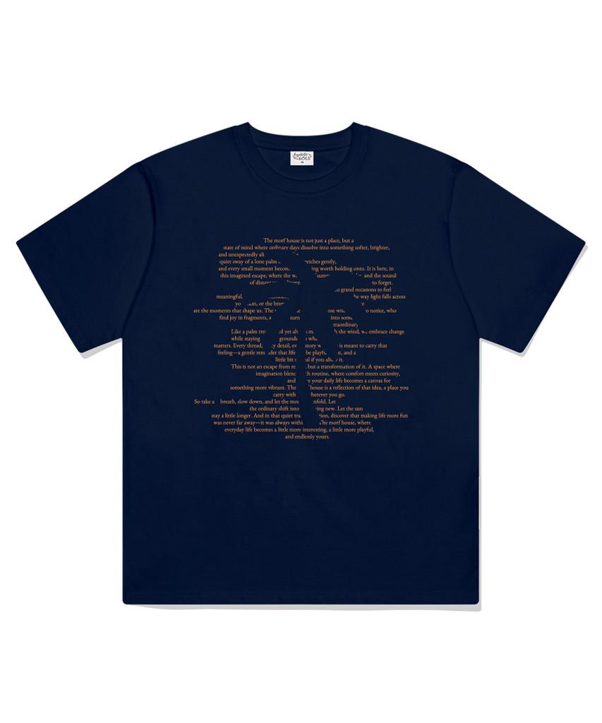 Deomopeuhauseu Palm Tree Text Oversized Short Sleeve T-Shirt Black