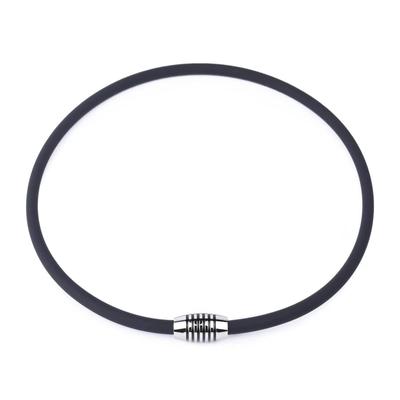 Sports 2 Sizes Black Anti-Static Necklace, Titanium, Magnetic, Germanium, Necklace, Unisex, Silicone, (50cm, + Black)
