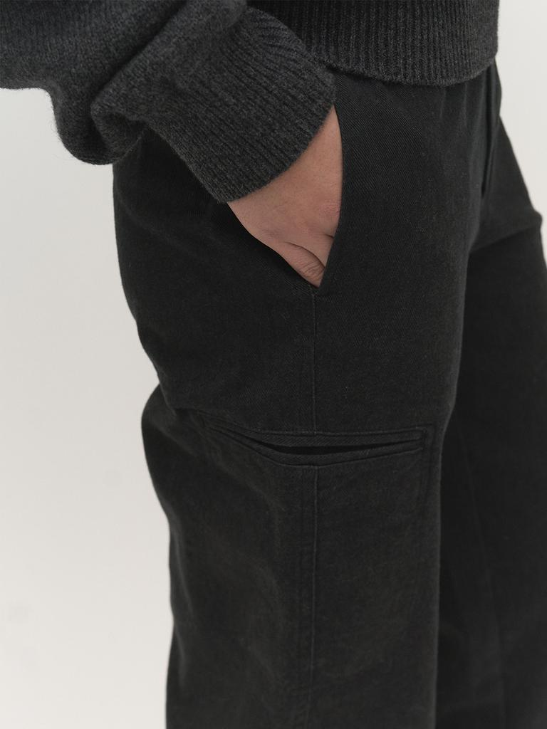 Leopeusaideuhwaiteulabel Side Pocket Pants Washed Black