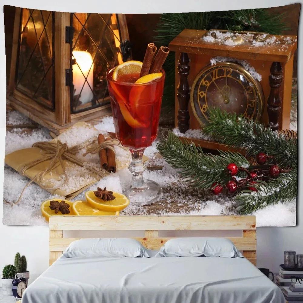 Christmas Theme Snowman Pattern Tapestry Living Room Sofa Home Decor Tapestry