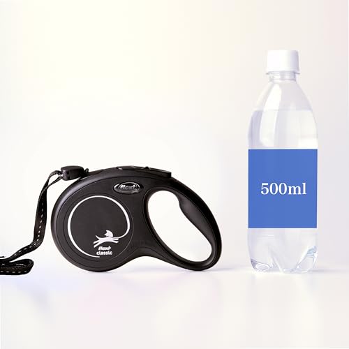 Flexi New Classic Cord Type Retractable Dog Lead for Small Dogs, Size S, 8m, Black, CL10C8, Retractable Dog Lead, Pet Lead [Parallel Import]