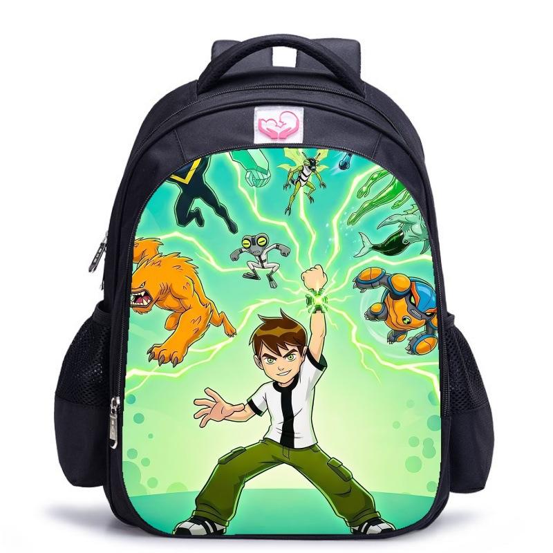 Ben10 Teenager Hacker Klassische Schwarze Schultasche Jungen Entlastende Rückenstütze Schultasche Grundschüler Tägliche Schulrucksack