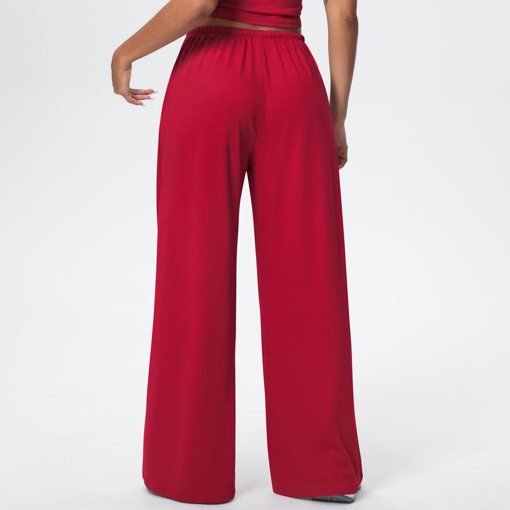 New Loose Fit Wide Leg Yoga Pants with Pockets and Elastic Drawstring