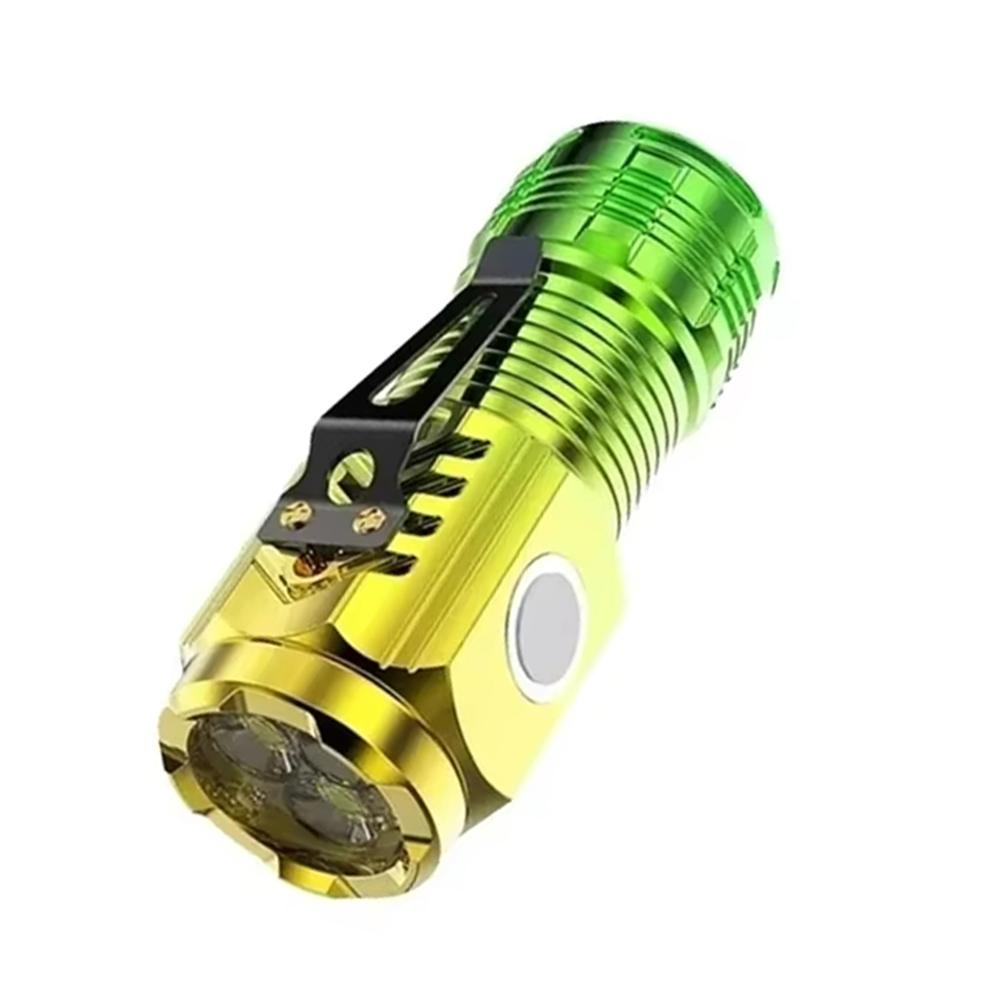 Mini LED Flashlight with Pocket Clip Type-C Rechargeable Magnetic Torch 5 Modes Waterproof Light for Outdoor Camping Hiking Use