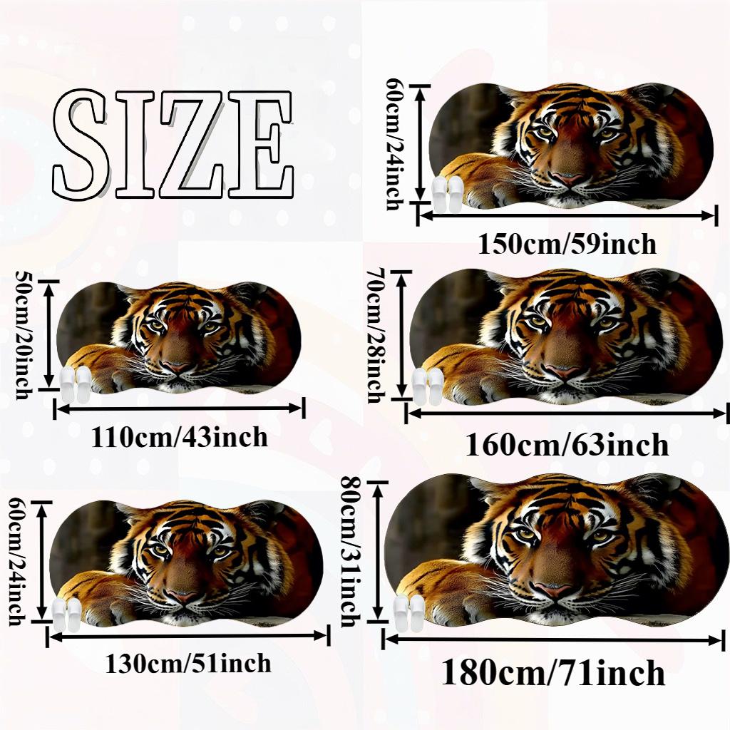 1pc Luxury Majestic Tiger Carpet, Durable Non-Slip Washable Indoor Rug For All Seasons, Halloween Thanksgiving Christmas Decor