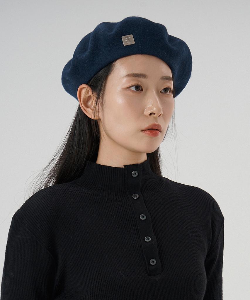 Aheule Rue Wool Beret_Navy