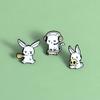 Funny And Cute Little White Rabbit  Brooch Exquisite Fashion Animal Badge Men And Women Backpack Sweater Accessories Jewel