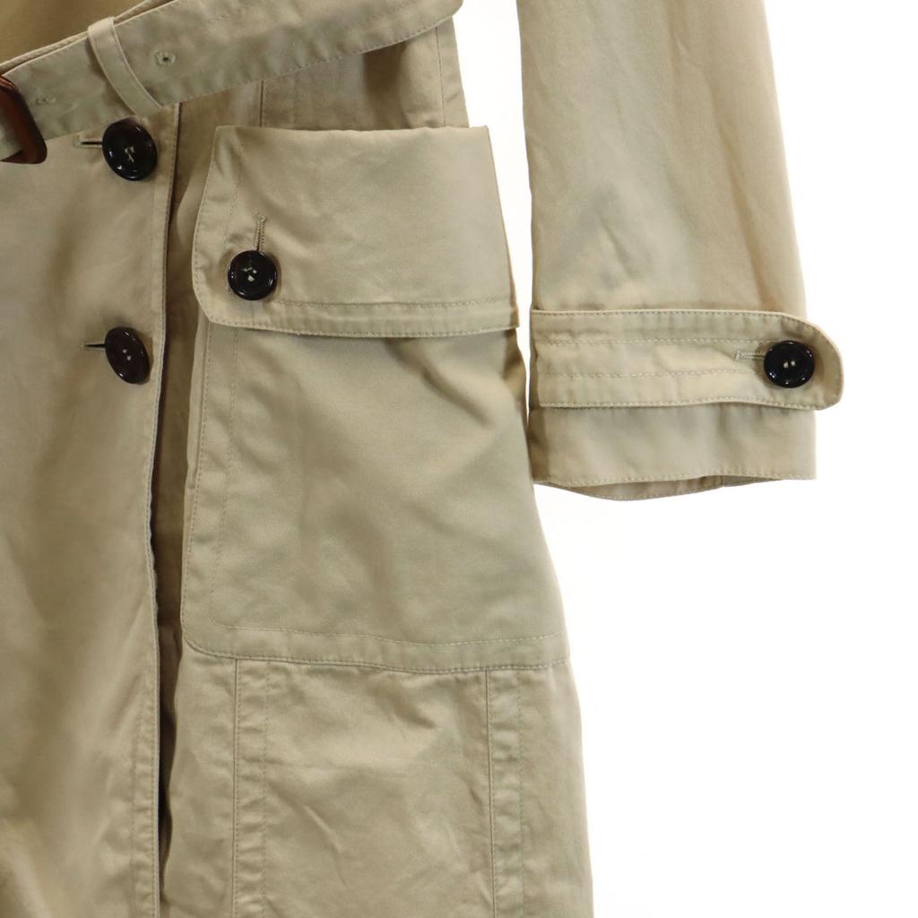 Burberry Made In Italy Trench Coat 40 Beige with Fox Fur Women Used