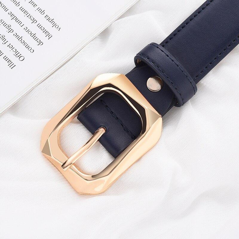 1pc New Women's Belt Fashion Gold Alloy Buckle Belt High Grade Soft PU Leather Belt Trend Paired with Coat Jeans Belt Lady Belt