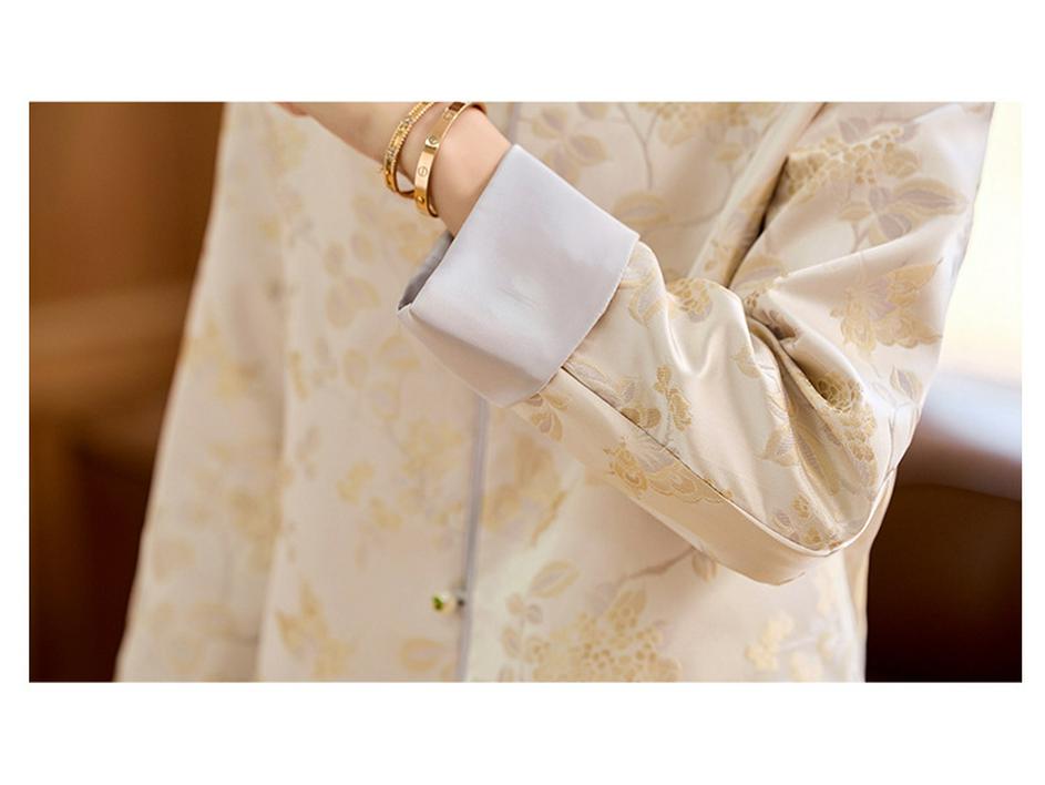 Set Rochie Două Piese Fustă și Articol Exterior Satin Jacquard Chinezesc Primăvară 2025