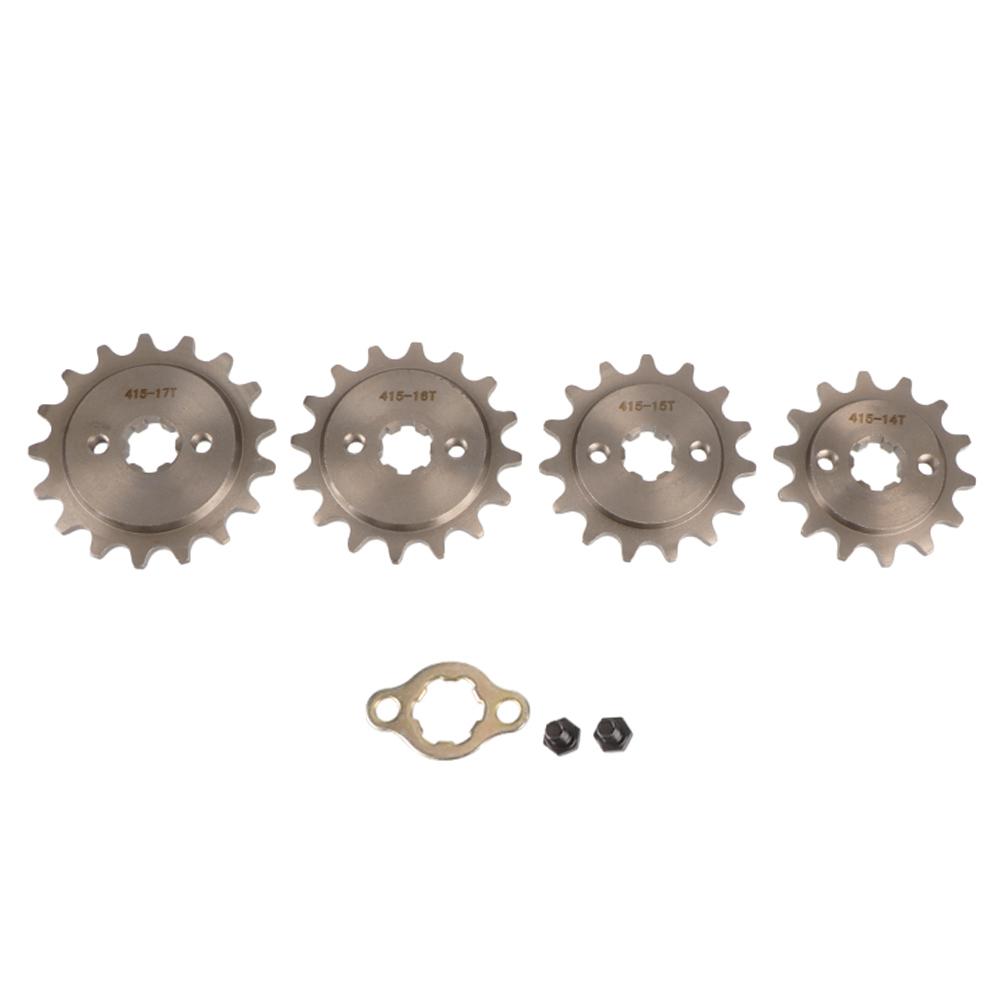 Motorcycle 415 Chain 17mm 14/15/16/17 Tooth Front Engine Sprocket With 415H Master Connector Link For Motorized Bicycle Moped