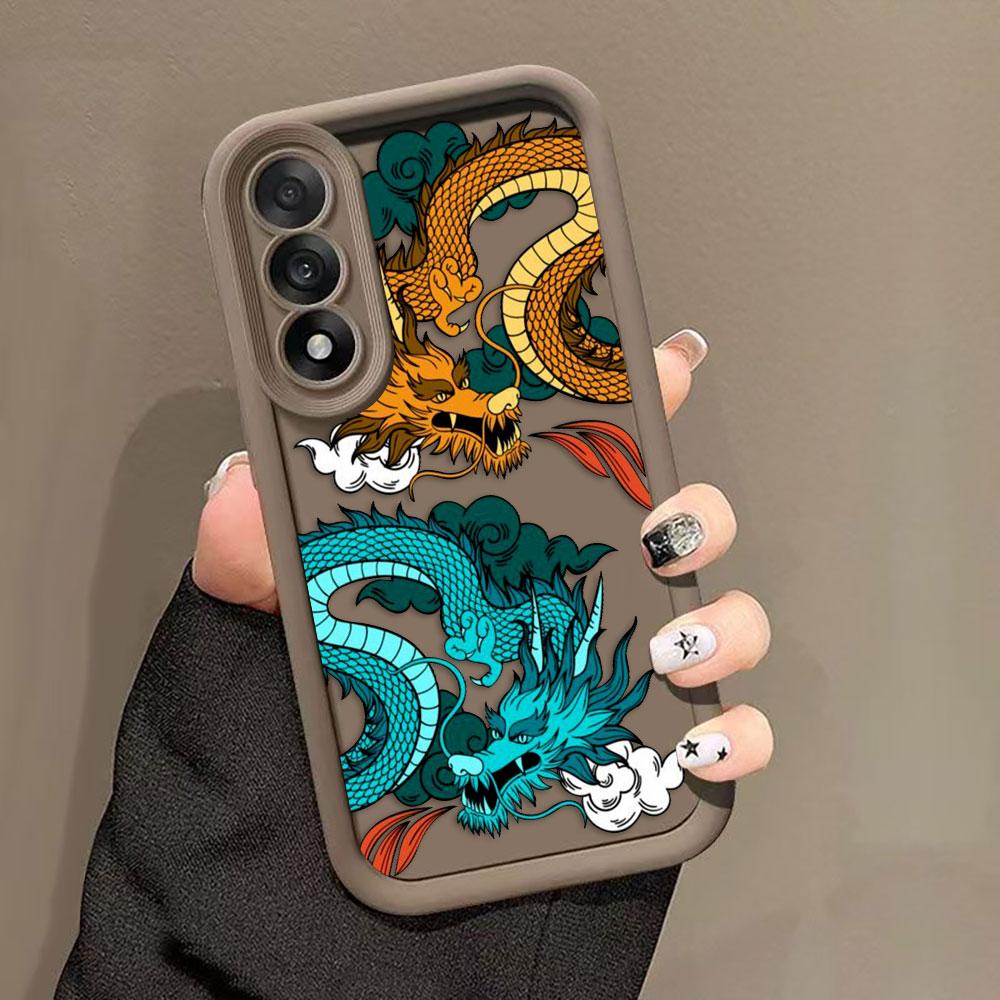 Comics Dragon Caricature Cover Phone Case For HONOR 600 400 90 LITE 300 200 70 50 20 10I 9X 8X PRO DIY Case Shell Funda Capa