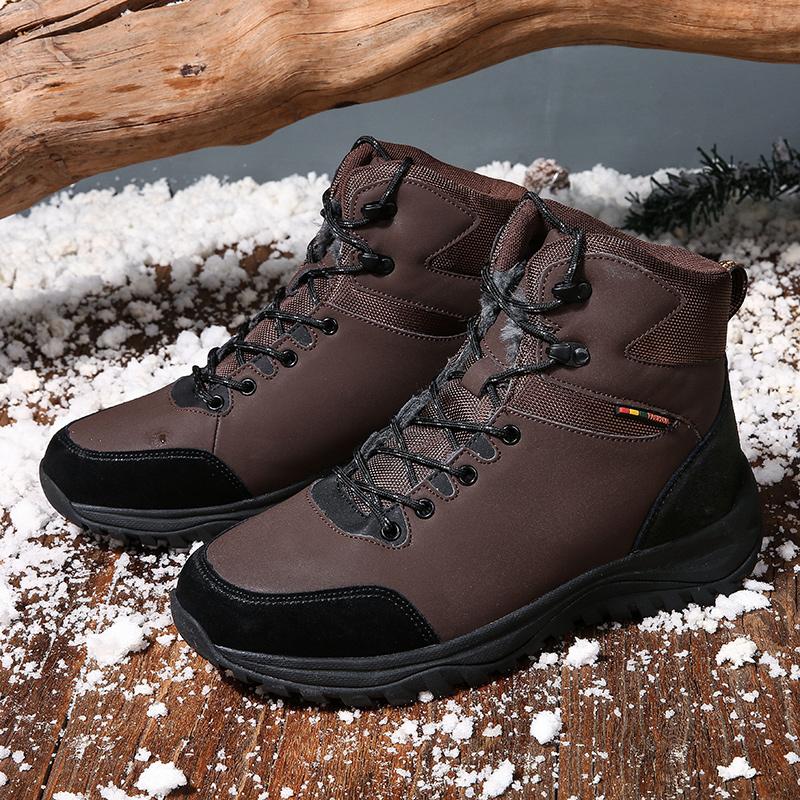 

Новейшая мужская обувь Теплые зимние ботинки Мужские повседневные кожаные уличные походные ботинки Мужские нескользящие ботильоны Снежная обувь Мужские большие размеры 38-47 47