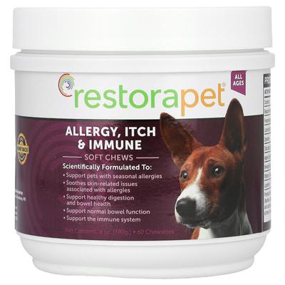 Allergie, Juckreiz & Immun-Boost Weichkausnacks, Für Hunde, Alle Altersstufen, Kaubare 60 Tabletten, 180G(6 Unzen)