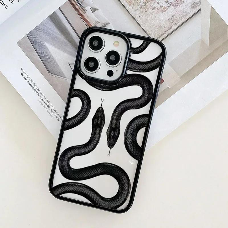 Luxurious Gold Snake Clear Case for IPhone 16 12 14 13 11 Pro Max Mini X XR XS 15 8 Plus Case Dragon Fundas for IPhone 13 Cover