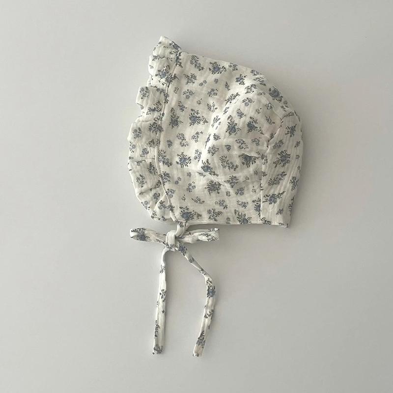 Sweet Baby Girls Court Hat Cute Dot Flower Newborn Baby Palace Hats Soft Cotton Infant Outdoor Sunshade Hats