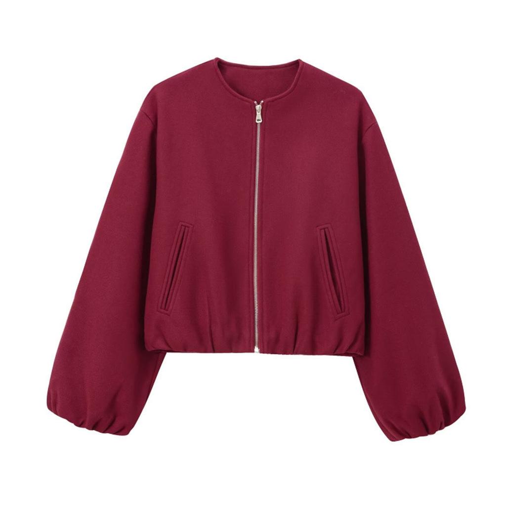 Women's Casual Fashion Loose Solid Color Long-sleeved Jacket Tops