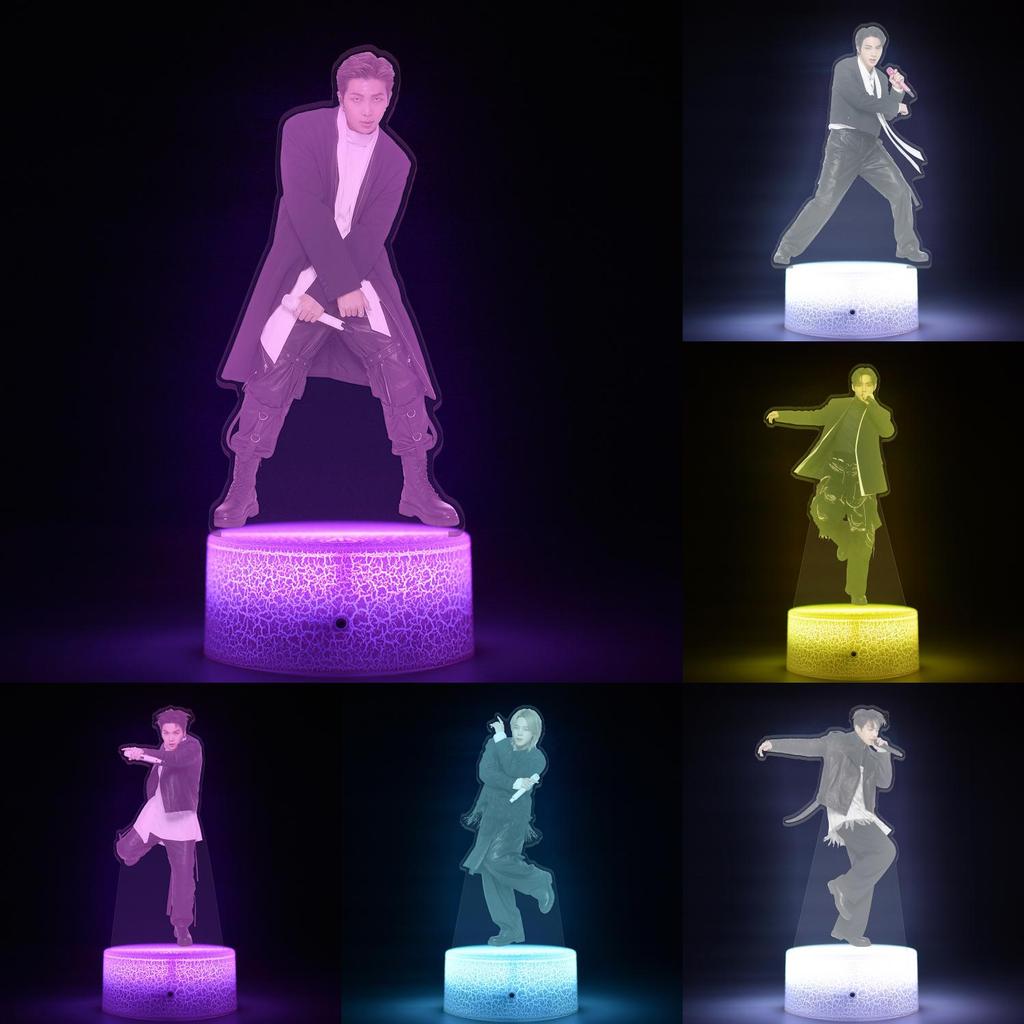 Lumină de noapte LED pentru concertul de revenire al turneului mondial BTS cu telecomandă pentru decorarea camerei și cadou de colecție