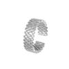 New Fashion Woven Lace 925 Sterling Silver Hollow Personality Light Luxury Opening Rings TYB586