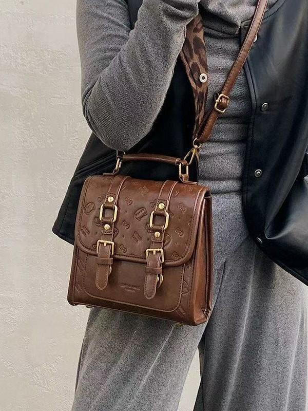 Cartoon Double Shoulder Bag With Pu Material For Daily Use