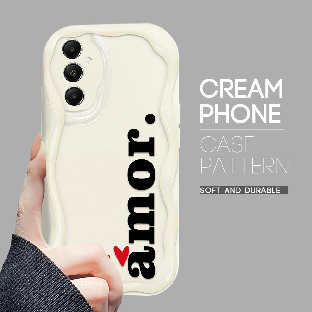 

Милий мультяшний візерунок, кремовий текстурний корпус, хвилястий край, м’який силіконовий чохол для телефону Samsung Samsung A16