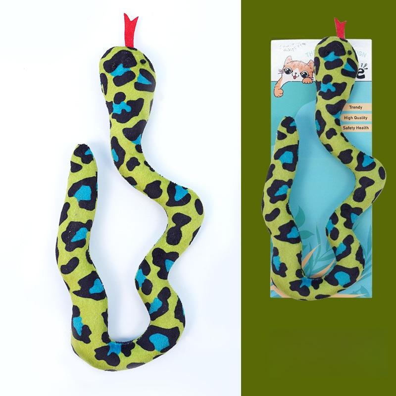 

Cat Toys Self-hi To Relieve Boredom Catnip Snake Consumes Physical Strength To Grind Teeth, Bite-resistant Kitten Teaser Cat Stick Pet Toy зелений