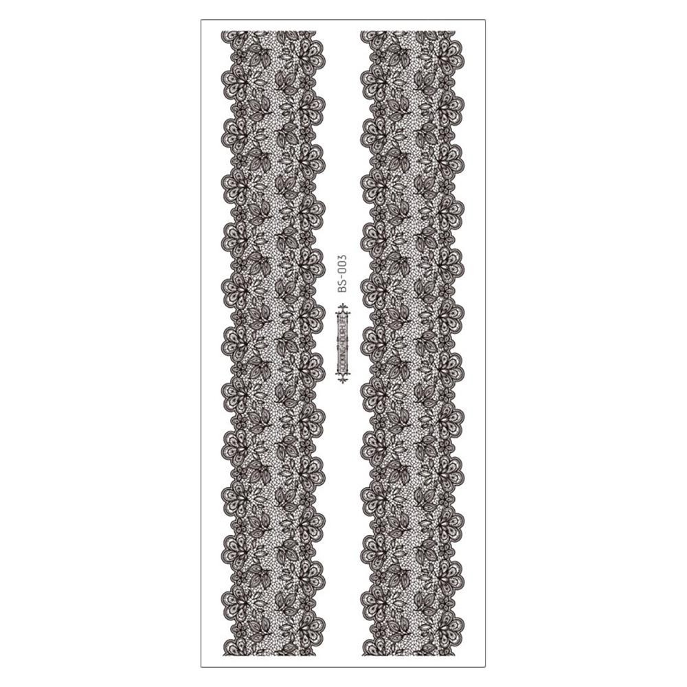 Waterproof Black Lace Thigh Garter Henna Temporary Tattoo Stickers