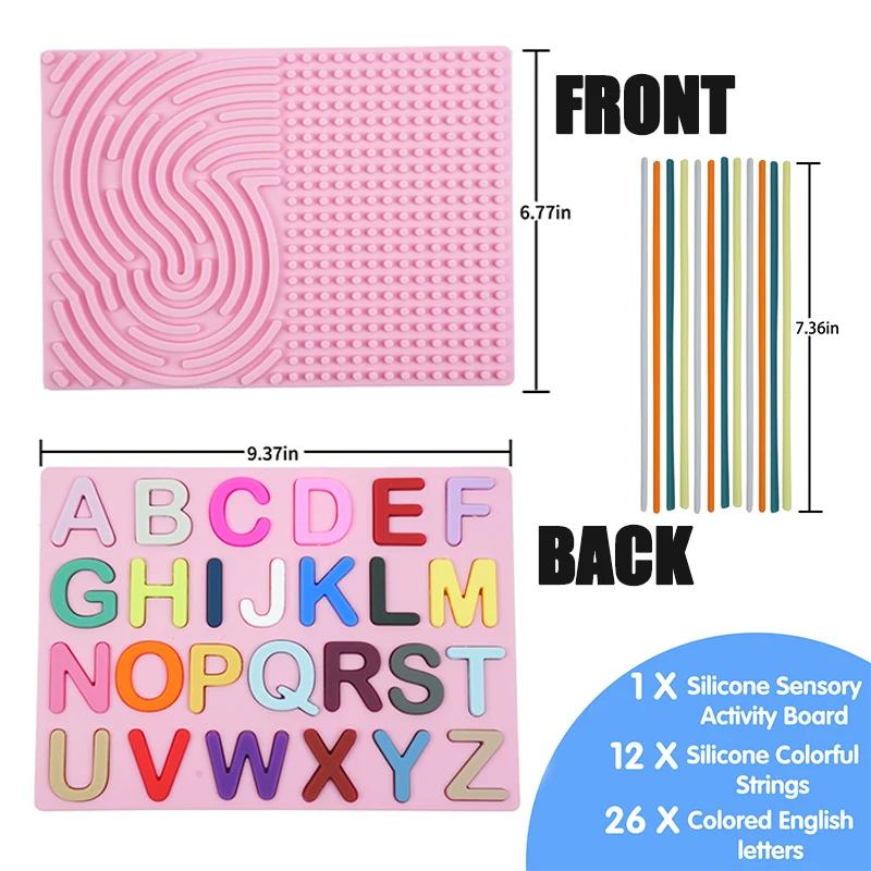 

Montessori Toy Busy Board Sensory Activity Board Game Silicone Kids Toys Anxiety Relief Stress Twistable Sensory Toys Baby Gifts