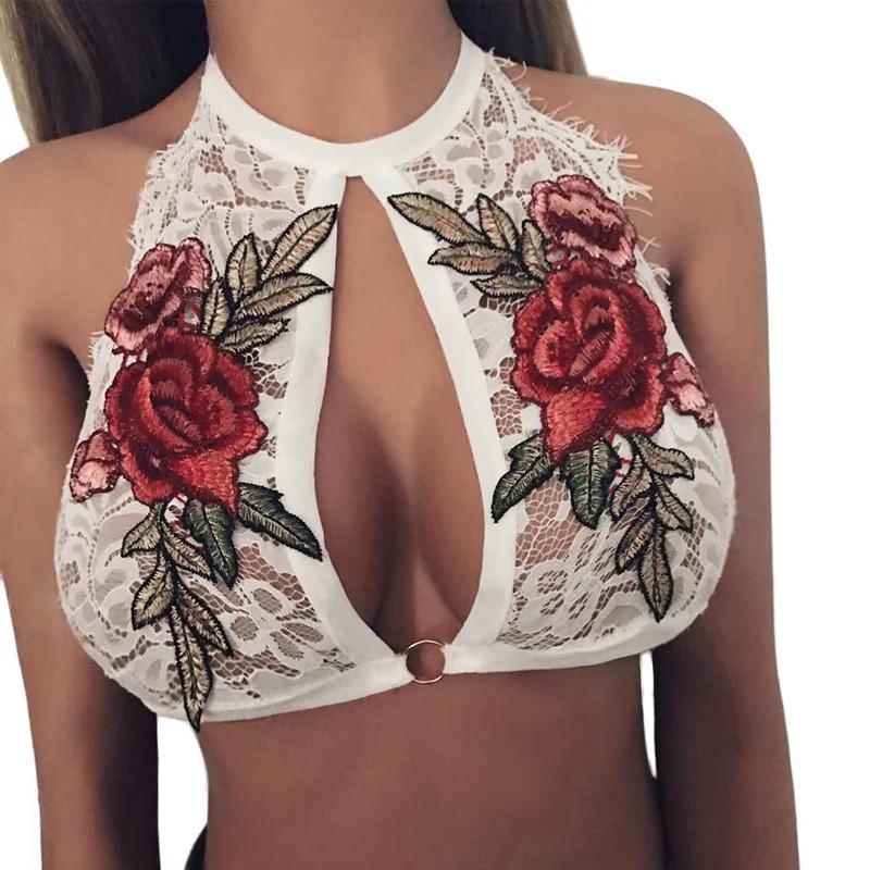 2Pcs Dress Embroidered Fashion Lingerie Breast Flower Sewing DIY Polyester Fabric Sticker Embroidered Decals Flower Applique