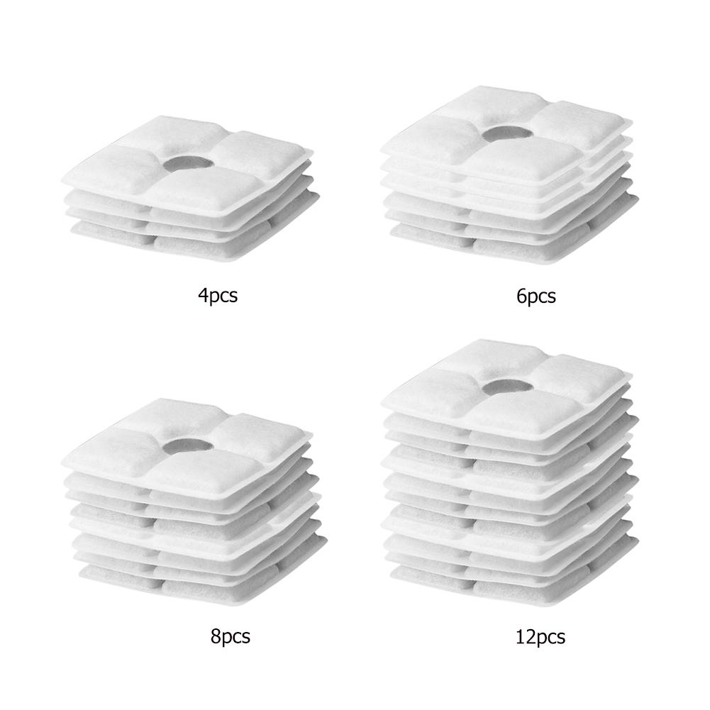 4/6/8/12 Pcs Activated Carbon Replace Filter Replacement Fliters Dog Drinking Fountain Filter for Pet Cat And Dog Water Fountain