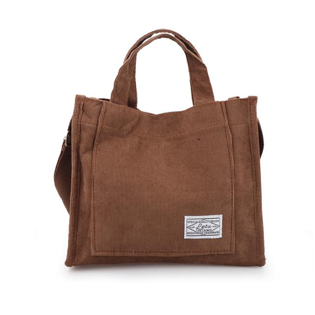 Corduroy Casual Women'S Tote Shoulder Bag Retro Art Canvas Crossbody Bags For Womencotton Zipper Handbags Luxury Designer