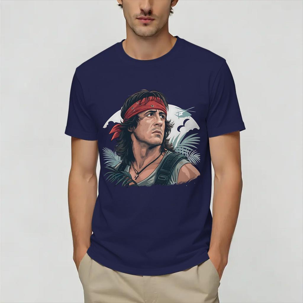 John Rambos T Shirt Summer Popular TShirts Couple Cotton ONeck Plus Size Clothes ShortSleeve Streetwear Tshirt